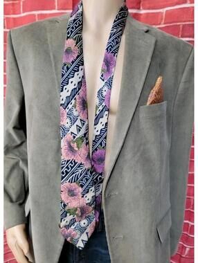 Byblos ~ Albisetti Como Multicolor Floral Printed 100% Silk Men Tie 59"